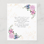 Budget Weddenschap Blauwe Roze Floral Flyer (Achterkant)
