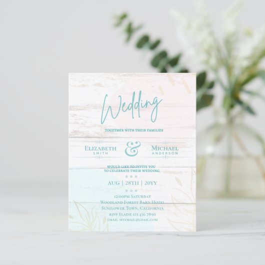 BUDGET Weddenschap Blauwgroen roze goud Abstract u (Staand voorkant)