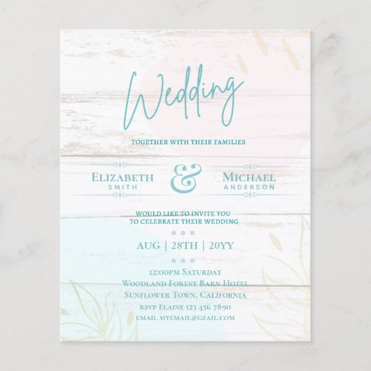 BUDGET Weddenschap Blauwgroen roze goud Abstract u (Voorkant)