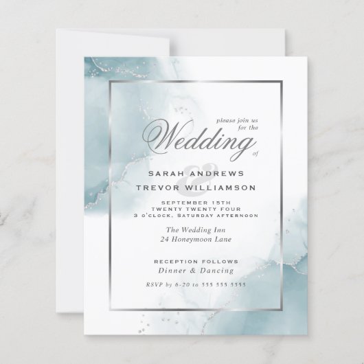 Budget Weddenschap Bleek Aqua Blauwgroen Silver Ab (Voorkant)