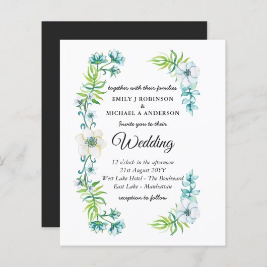 Budget Weddenschap Blue Floral Spring (Voorkant / Achterkant)