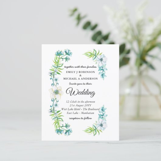 Budget Weddenschap Blue Floral Spring (Staand voorkant)