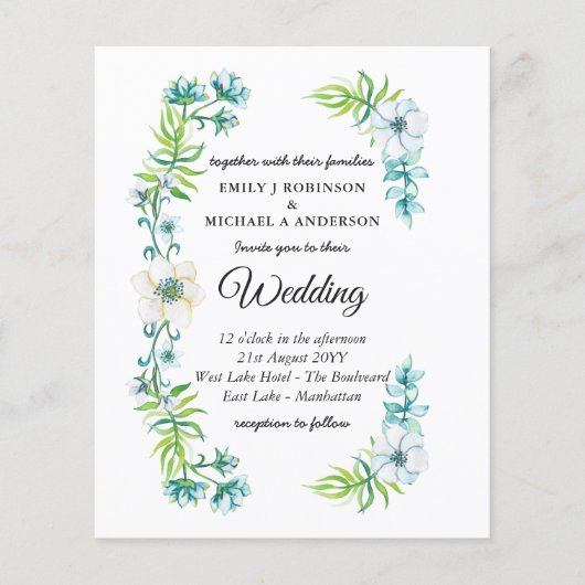 Budget Weddenschap Blue Floral Spring (Voorkant)