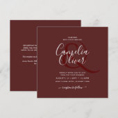 BUDGET Weddenschap Bourgogne Deep Red Monochrome t Kaart (Voorkant / Achterkant)