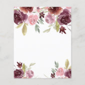 Budget Weddenschap Burgundy Pink Floral Uitnodigin Flyer (Achterkant)