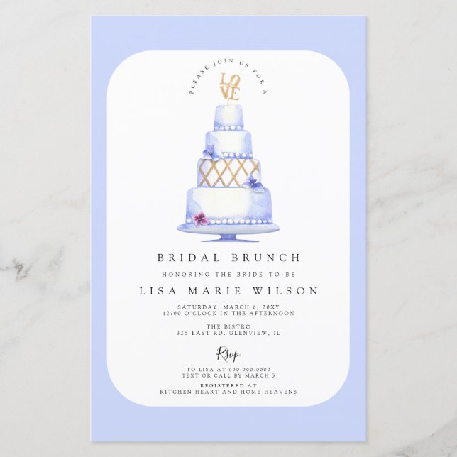 Budget Weddenschap Cake Bridal Shower (Voorkant)