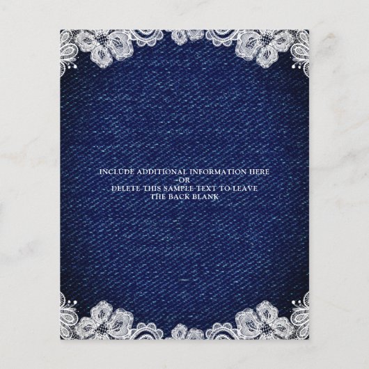 Budget Weddenschap Denim Lace String Lights (Achterkant)