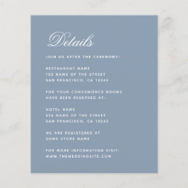Budget Weddenschap Details Card Dusty Blue Calligr