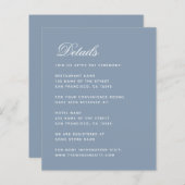 Budget Weddenschap Details Card Dusty Blue Calligr (Voorkant / Achterkant)