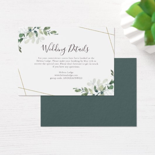 BUDGET Weddenschap Details Eucalyptus Enclosure Ka Visitekaartje (Bureau)