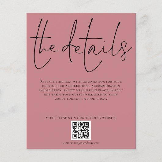 Budget Weddenschap Details QR Code Dusty Roos Encl (Voorkant)