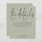 Budget Weddenschap Details Sage Script Enclosure (Voorkant / Achterkant)