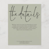 Budget Weddenschap Details Sage Script Enclosure (Voorkant)