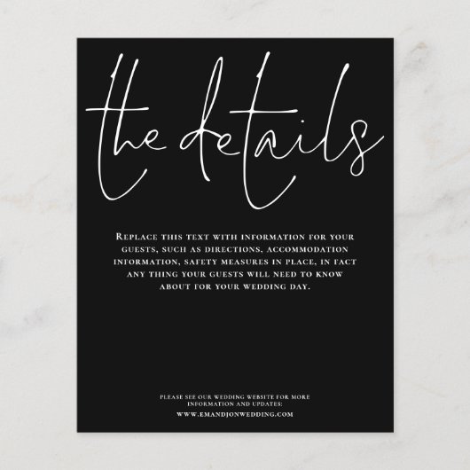 Budget Weddenschap Details Script Black Enclosure (Voorkant)