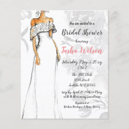 Budget Weddenschap Dress Bridal Shower Uitnodiging