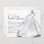 Budget Weddenschap Dress Bridal Shower Uitnodiging<br><div class="desc">Budget Rustic White Wedding Dress Bridal Shower Invitations.</div>