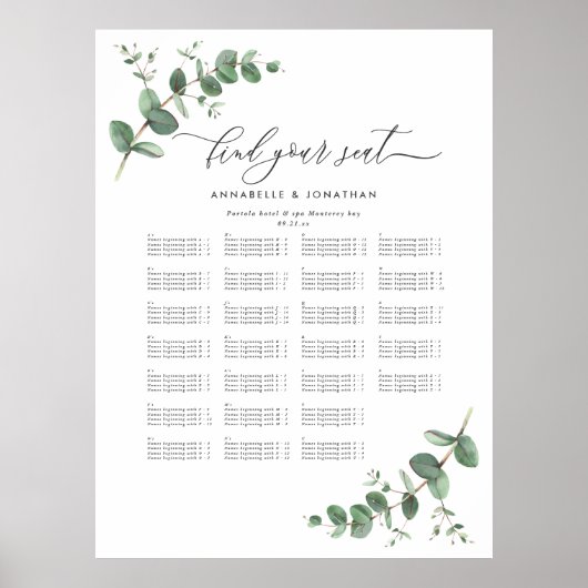 Budget Weddenschap Eucalyptus botanisch vindt je p Poster (Voorkant)