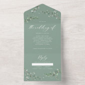 Budget Weddenschap Eucalyptus botanische uitnodigi All In One Uitnodiging (Binnen)