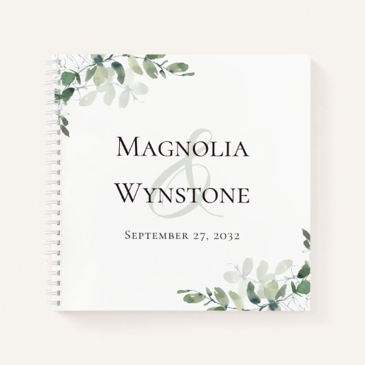 BUDGET Weddenschap Eucalyptus Greenery Guest Book Notitieboek (Voorkant)