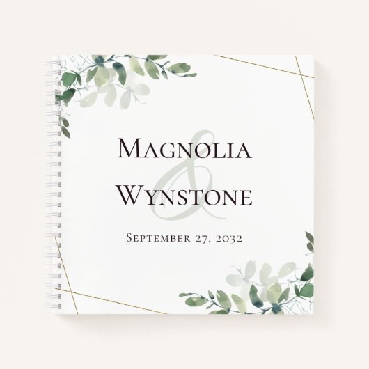 BUDGET Weddenschap Eucalyptus Greenery Guest Book Notitieboek (Voorkant)