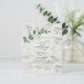 Budget Weddenschap Eucalyptus White wood Uitnodigi (Staand voorkant)