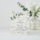 Budget Weddenschap Eucalyptus White wood Uitnodigi (Staand voorkant)