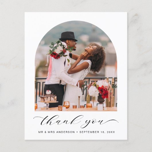 Budget Weddenschap Foto Arched Lijst Dank u (Voorkant)