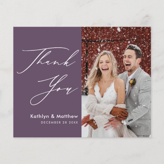 Budget Weddenschap Foto Dank u Mauve Paarse Kaart (Voorkant)