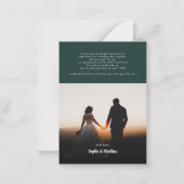 Budget Weddenschap Foto met handschrift Hartelijk  Notitiekaartje (Achterkant)