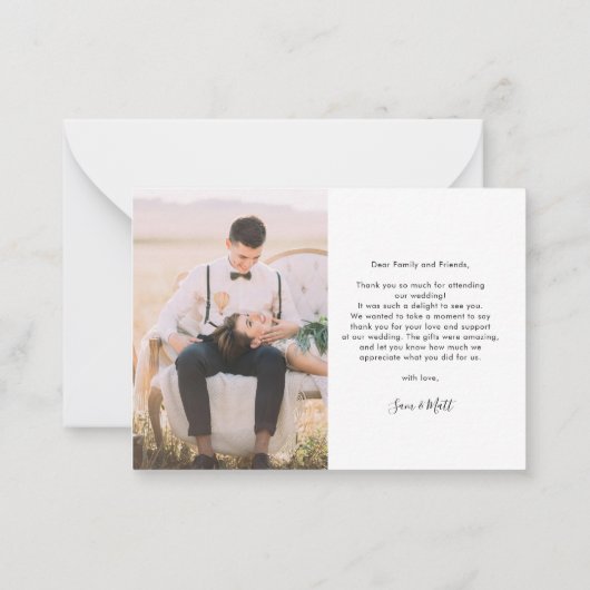 Budget Weddenschap Foto met handschrift Hartelijk Notitiekaartje (Achterkant)