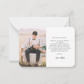 Budget Weddenschap Foto met handschrift Hartelijk Notitiekaartje (Achterkant)