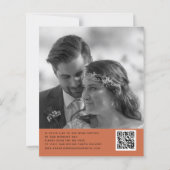 Budget Weddenschap Foto QR Code Terracotta Harteli (Achterkant)