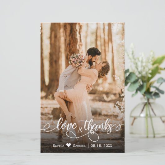 Budget Weddenschap Foto Typografie Hartelijk dank (Staand voorkant)