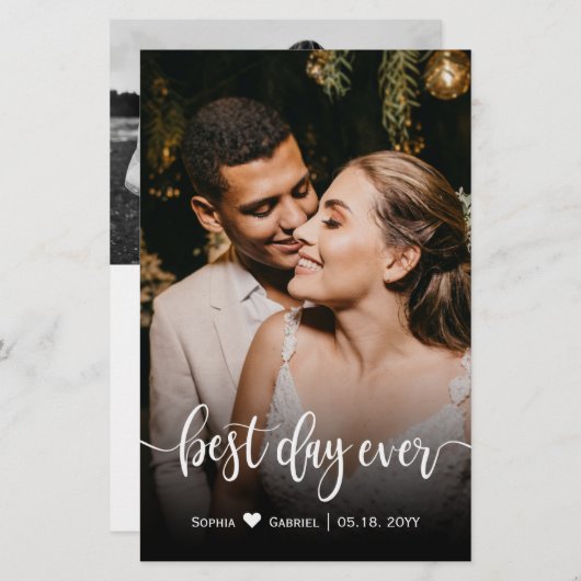 Budget Weddenschap Foto Typografie Hartelijk dank (Voorkant / Achterkant)