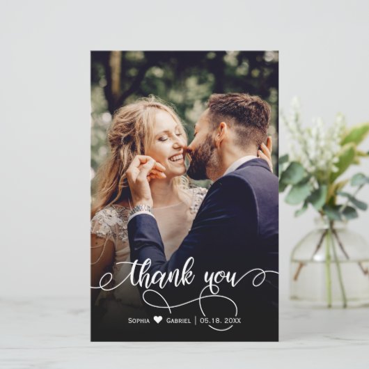 Budget Weddenschap Fotokalligrafie Hartelijk dank (Staand voorkant)