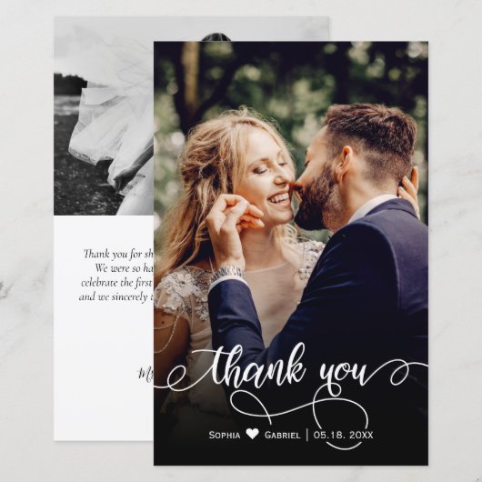 Budget Weddenschap Fotokalligrafie Hartelijk dank (Voorkant / Achterkant)