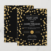 Budget Weddenschap Gold Glitter Confetti Black Inv (Voorkant / Achterkant)