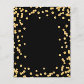 Budget Weddenschap Gold Glitter Confetti Black Inv Flyer (Achterkant)