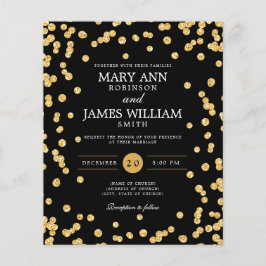 Budget Weddenschap Gold Glitter Confetti Black Inv Flyer