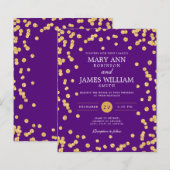 Budget Weddenschap Gold Glitter Confetti Paars Inv (Voorkant / Achterkant)