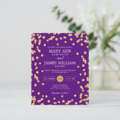 Budget Weddenschap Gold Glitter Confetti Paars Inv (Staand voorkant)