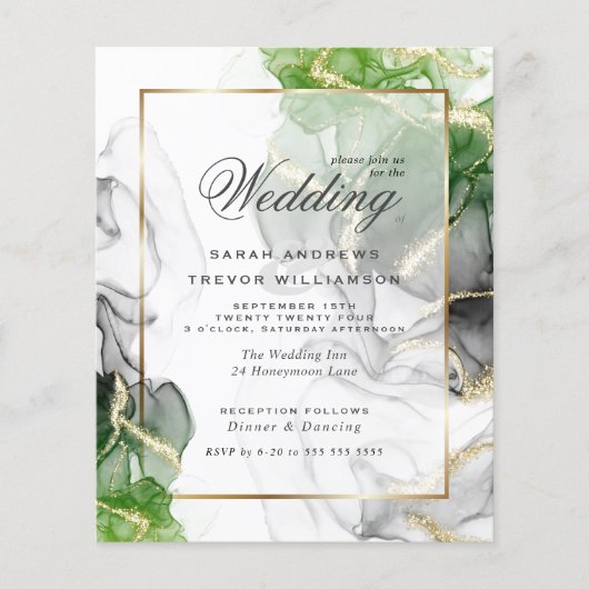 Budget Weddenschap Gold Onyx Emerald Green Ink (Voorkant)