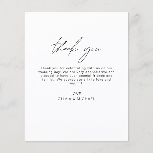 Budget Weddenschap Handwrite Bedankt Foto Flyer (Achterkant)