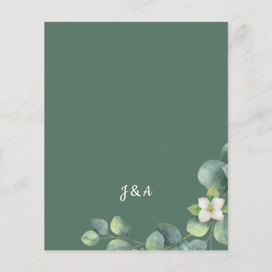 Budget Weddenschap Invite Rustic foliage eucalyptu Flyer (Achterkant)