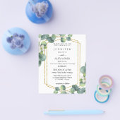 Budget Weddenschap Invite Rustic foliage eucalyptu Flyer (Enkel)