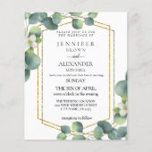 Budget Weddenschap Invite Rustic foliage eucalyptu Flyer (Voorkant)