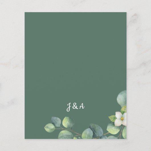 Budget Weddenschap Invite Rustic foliage eucalyptu Flyer (Achterkant)