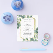 Budget Weddenschap Invite Rustic foliage eucalyptu Flyer (Enkel)