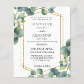 Budget Weddenschap Invite Rustic foliage eucalyptu Flyer (Voorkant)