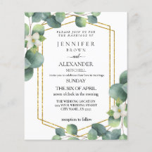 Budget Weddenschap Invite Rustic foliage eucalyptu